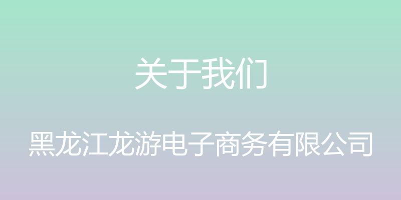 关于我们 - 黑龙江龙游电子商务有限公司