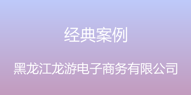 经典案例 - 黑龙江龙游电子商务有限公司