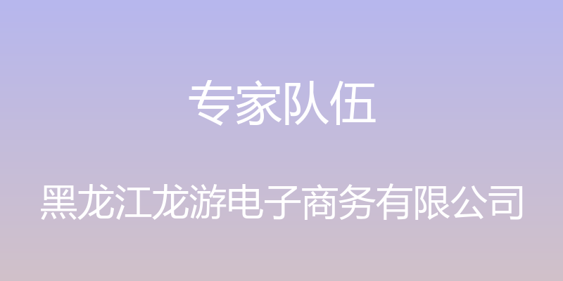 专家队伍 - 黑龙江龙游电子商务有限公司